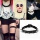 Punk nők gótikus bőr choker szív lánc Spike szegecs csat nyaklánc