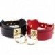 Fekete   arany gyűrű Vintage Retro Punk Gótikus Széles PU Bőr O Gyűrű gallér Choker nyaklánc nők