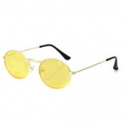 Arany keret   sárga lencse Divat Női ovális napszemüveg Ellipszis keret Vintage Retro szemüveg Divatos árnyalatok