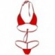 Piros Extrém szexi női fehérnemű melltartó G-String tanga bikini fürdőruha fehérnemű készlet