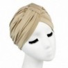 Bézs Nők Stretchable indiai Chemo vésett Turban kalapot fej Wrap Hijab Cap fejszár