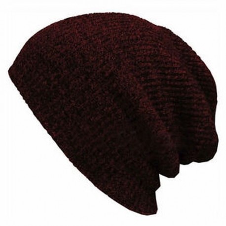 Bor vörös Férfiak Női Unisex Baggy Beanie Hat kötött Slouchy Cap koponya meleg téli