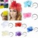 fehér Női Fascinator Feather Esküvői Party Pillbox Hat fejpánt Clip Fátyol Új