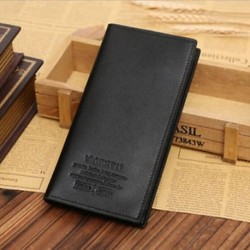 281 * Férfi bőr Bifold pénztárca zsebek ID Hitelkártya tartó Pénztárca Fekete