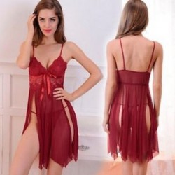 Szexi női piros ruha fehérnemű Babydoll hálóruha éjszakai hálóruha Nightgown   G-String