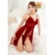Női szexi fehérnemű Babydoll ruha hálóruha éjszakai fehérnemű   G-string piros