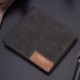 Fekete Vintage férfi bőr vászon pénztárca Billfold Bifold erszényes tengelykapcsoló kártya pénz birtokosa