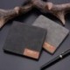 Fekete Vintage férfi bőr vászon pénztárca Billfold Bifold erszényes tengelykapcsoló kártya pénz birtokosa