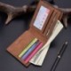 Fekete Vintage férfi bőr vászon pénztárca Billfold Bifold erszényes tengelykapcsoló kártya pénz birtokosa
