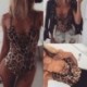 L Szexi nők karcsú testpárt Leopard nyomtatás Romper Stretch Leotard Top New