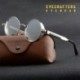 Ezüstszürke Vintage Retro Polarizált Steampunk Napszemüveg Divat Kerek Tükrözött Szemüveg Új