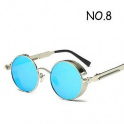 Ezüst / Bue Forró polarizált Steampunk napszemüvegek Vintage Retro kerek tükrös Retro szemüveg