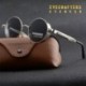 Arany / szürke Hot Vintage polarizált Steampunk napszemüveg divat kerek tükrözött retro szemüveg