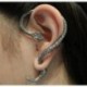 Vintage kígyó szél kísértés Silver Ear Stud gótikus Punk mandzsetta Wrap fülbevaló JP