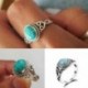 9 Vintage Unisex Charm 925 ezüst gyűrű türkiz esküvői eljegyzési méret 6-10