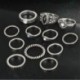 Ezüst 12Pcs / szett Női Divat Arany Ezüst Boho Midi Ujj Gyűrű Gyűrűk Ékszer Ajándék