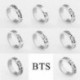 Ezüst színű J-HOPE gravírozott gyűrű - KPOP - BTS - Bangtan Boys