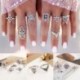 7Pcs / Set Boho Vintage Ezüst Kristály Ametiszt Midi A Knuckle Ring Ékszer felett