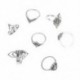 7Pcs / Set Boho Vintage Ezüst Kristály Ametiszt Midi A Knuckle Ring Ékszer felett
