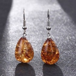 * 9 (3.5X1cm) 925 Ezüst Fehér Topáz Holdkő Fül Hook Hoop Dangle Fülbevaló Női Ékszer Ajándék