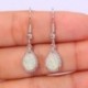 * 10 (40 mmx17mm) 925 Ezüst Fehér Topáz Holdkő Fül Hook Hoop Dangle Fülbevaló Női Ékszer Ajándék