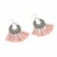 * 7 Pink Női divat Bohém fülbevaló Vintage Boho hosszú bojt fülbevaló fülbevaló
