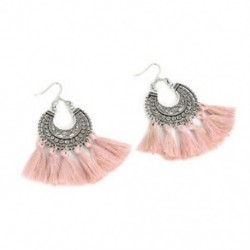 * 7 Pink Női divat Bohém fülbevaló Vintage Boho hosszú bojt fülbevaló fülbevaló