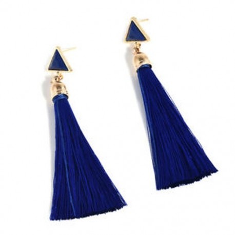 * 12 Kék Női divat Bohém fülbevaló Vintage Boho hosszú bojt fülbevaló fülbevaló