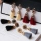 * 12 Kék Női divat Bohém fülbevaló Vintage Boho hosszú bojt fülbevaló fülbevaló