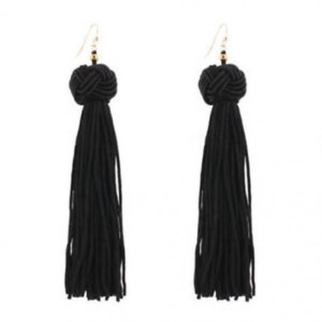 * 15 Fekete Női divat Bohém fülbevaló Vintage Boho hosszú bojt fülbevaló fülbevaló