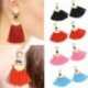 * 15 Fekete Női divat Bohém fülbevaló Vintage Boho hosszú bojt fülbevaló fülbevaló