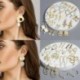* 10 (2.6X1CM) Koreai Fehér Gyöngy Hoop Fülbevaló Női túlméretezett gyöngy kör Charm ékszerek