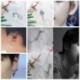 Ezüst színű fülbevaló - Két hosszú lánccal - Kúppal - Két golyóval - KPOP - BTS - Bangtan Boys - 2