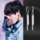 Ezüst színű fülbevaló - Két hosszú lánccal - Kúppal - Két golyóval - KPOP - BTS - Bangtan Boys - 2