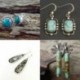 * 8 (3cm * 1cm * 1cm) Antik nők 925 ezüst türkiz gyöngyszem esküvői fél csepegés fülbevaló Új