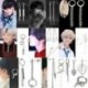 Ezüst színű fülbevaló három hosszú lánccal - bilétával - KPOP - BTS - Bangtan Boys
