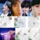 Ezüst színű fülbevaló három hosszú lánccal - bilétával - KPOP - BTS - Bangtan Boys