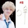 Ezüst színű Tripla karikás fülbevaló rúd alakú függőkkel - KPOP - BTS - Bangtan Boys - 8