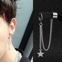 Ezüst színű fülbevaló hosszú lánccal - Csillaggal - Karikával - KPOP - BTS - Bangtan Boys - 14