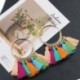 * 26 Pink Vintage nők Bohém fülbevaló Hosszú bojt Fringe Boho Dangle fülbevaló ékszerek
