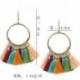 * 26 Pink Vintage nők Bohém fülbevaló Hosszú bojt Fringe Boho Dangle fülbevaló ékszerek
