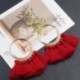 * 26 Pink Vintage nők Bohém fülbevaló Hosszú bojt Fringe Boho Dangle fülbevaló ékszerek