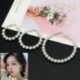 * 1 (1,4 * 0,9 cm) Elegáns fehér gyöngy Hoop fülbevaló Női túlméretes gyöngy kör koreai ékszer