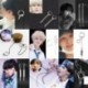 Ezüst színű fülbevaló hosszú lánccal - Tollal - Karikával - KPOP - BTS - Bangtan Boys - 11