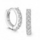 Elegáns női esküvői ékszerek ezüst fehér drágakövek Crystal Hoop fülbevaló ajándék