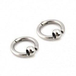 Ezüst egyetlen kör 1Pair Punk rozsdamentes acél férfi fülbevaló mandzsetta klipek Silver Hoop Stud gótikus ajándékok
