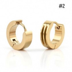 2 * 2Pcs Női Férfi strasszos kristály rozsdamentes acél huggie karika fülbevaló Új