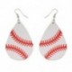 fehér Baseball bőr fülbevaló női sport softball könnycsepp levél fülbevaló 1 pár