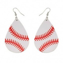 fehér Baseball bőr fülbevaló női sport softball könnycsepp levél fülbevaló 1 pár