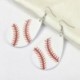fehér Baseball bőr fülbevaló női sport softball könnycsepp levél fülbevaló 1 pár